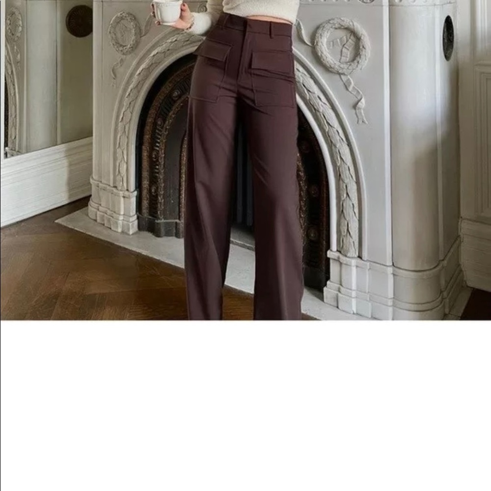 Zara straight leg pants with pockets